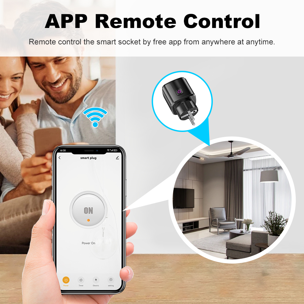 Home Cinema Alexa - Smart 20A EU Plug WiFi+Bluetooth Socket