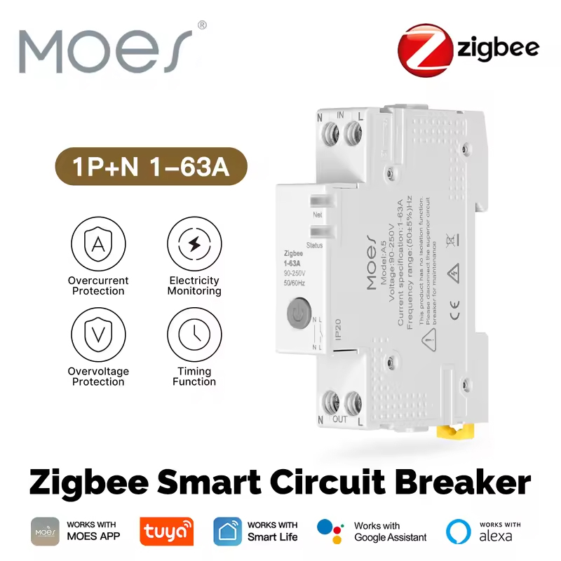 Home Cinema Alexa - MOES Tuya Zigbee Smart Circuit Breaker