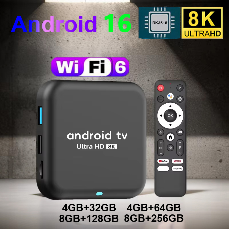 Android 16 TV Box Q18 RK 3518  - Home Cinema Google incelemesi ve fiyatı