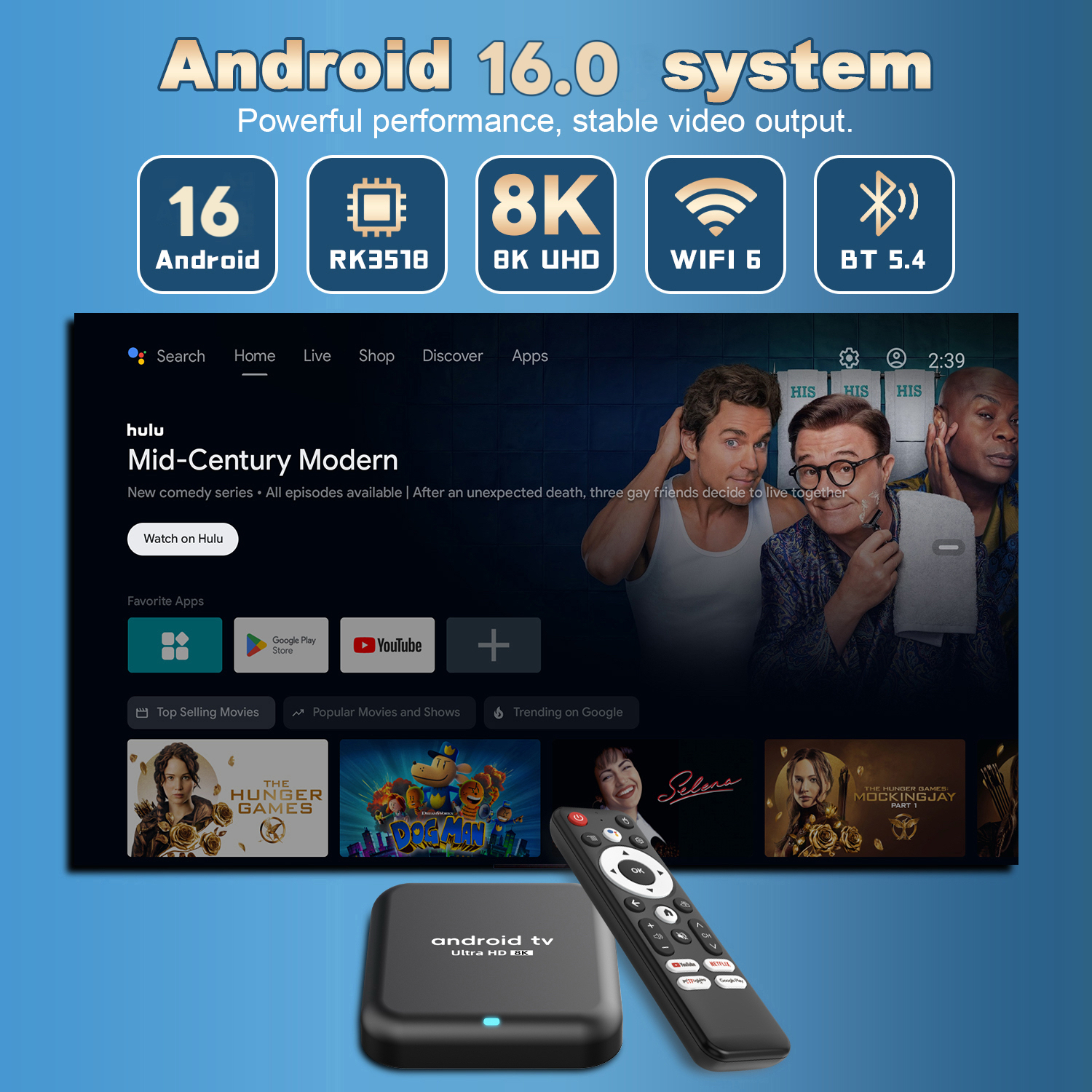 Android 16 TV Box Q18 RK 3518  - Home Cinema Google incelemesi ve fiyatı