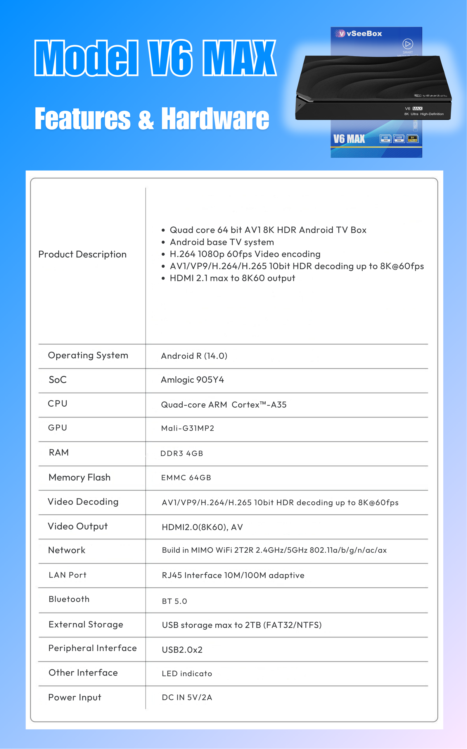 vSeeBox V6 Max 64GB 8K HD Offi - Home Cinema Google incelemesi ve fiyatı