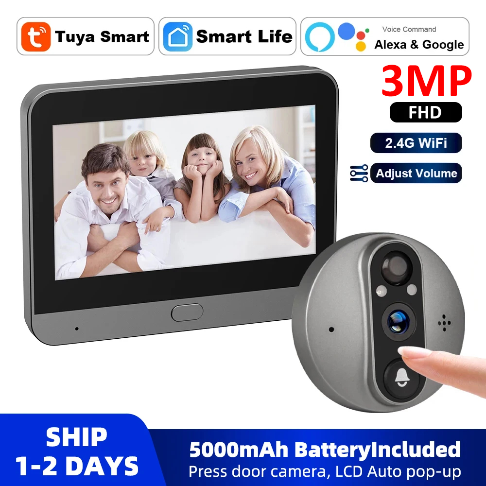 3MP WiFi Smart Tuya Peephole 5 - Home Cinema Alexa incelemesi ve fiyatı