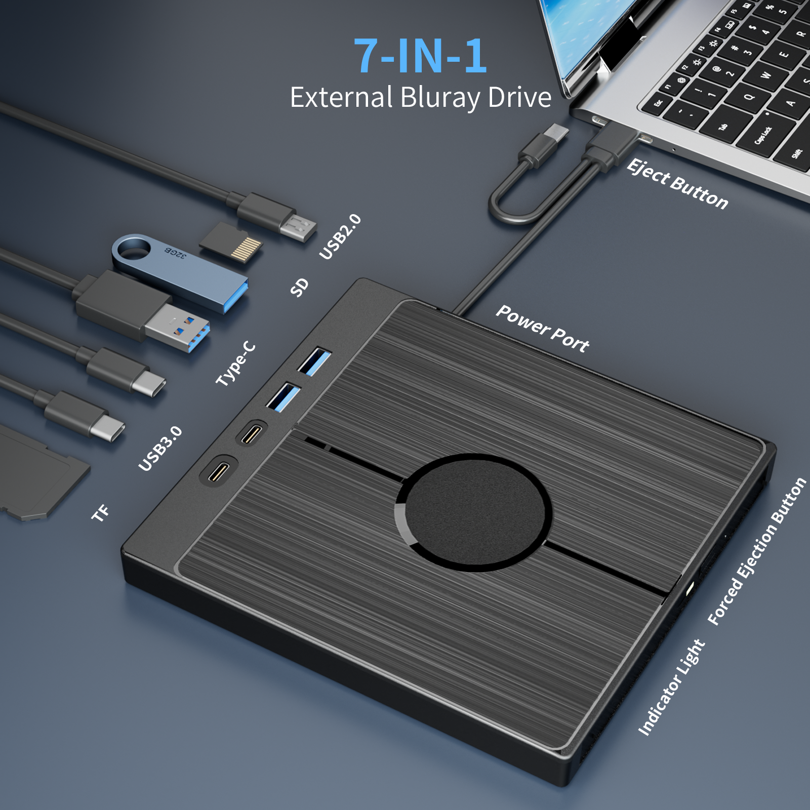 7 in 1 External Blu Ray Drive  - Blu Ray Disc Player incelemesi ve fiyatı