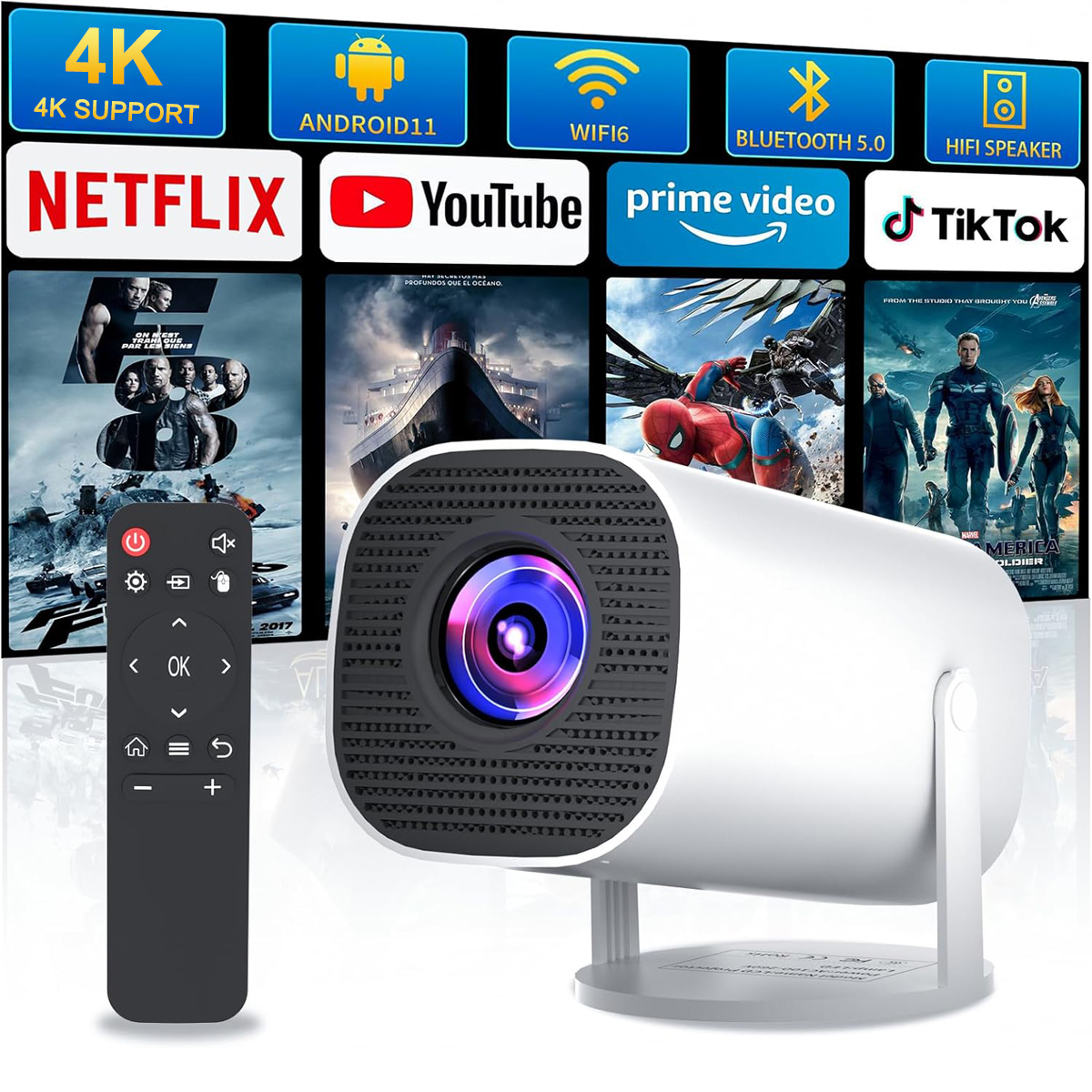 Mini Projector with WiFi & Blu - Home Cinema Gaming incelemesi ve fiyatı