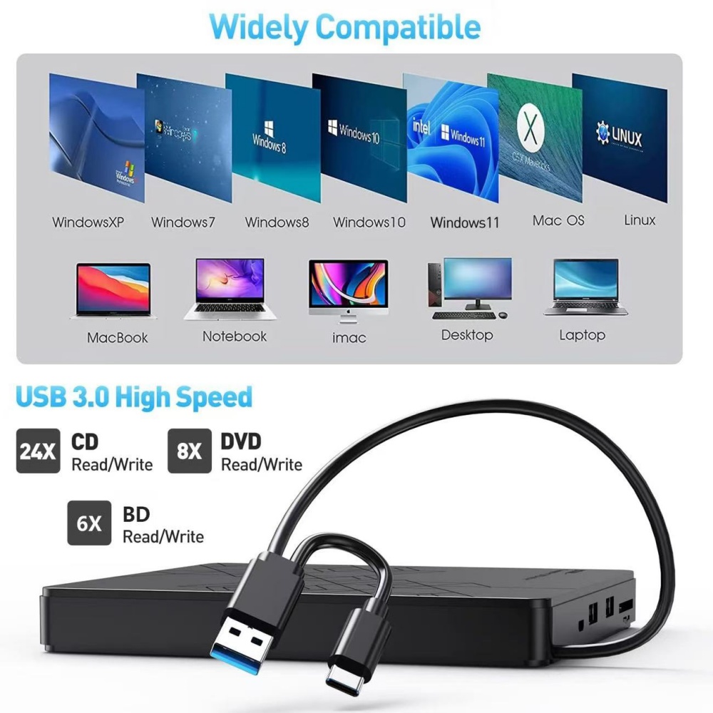 5-in-1 External Blu-ray Drive， - Blu Ray Disc Player incelemesi ve fiyatı