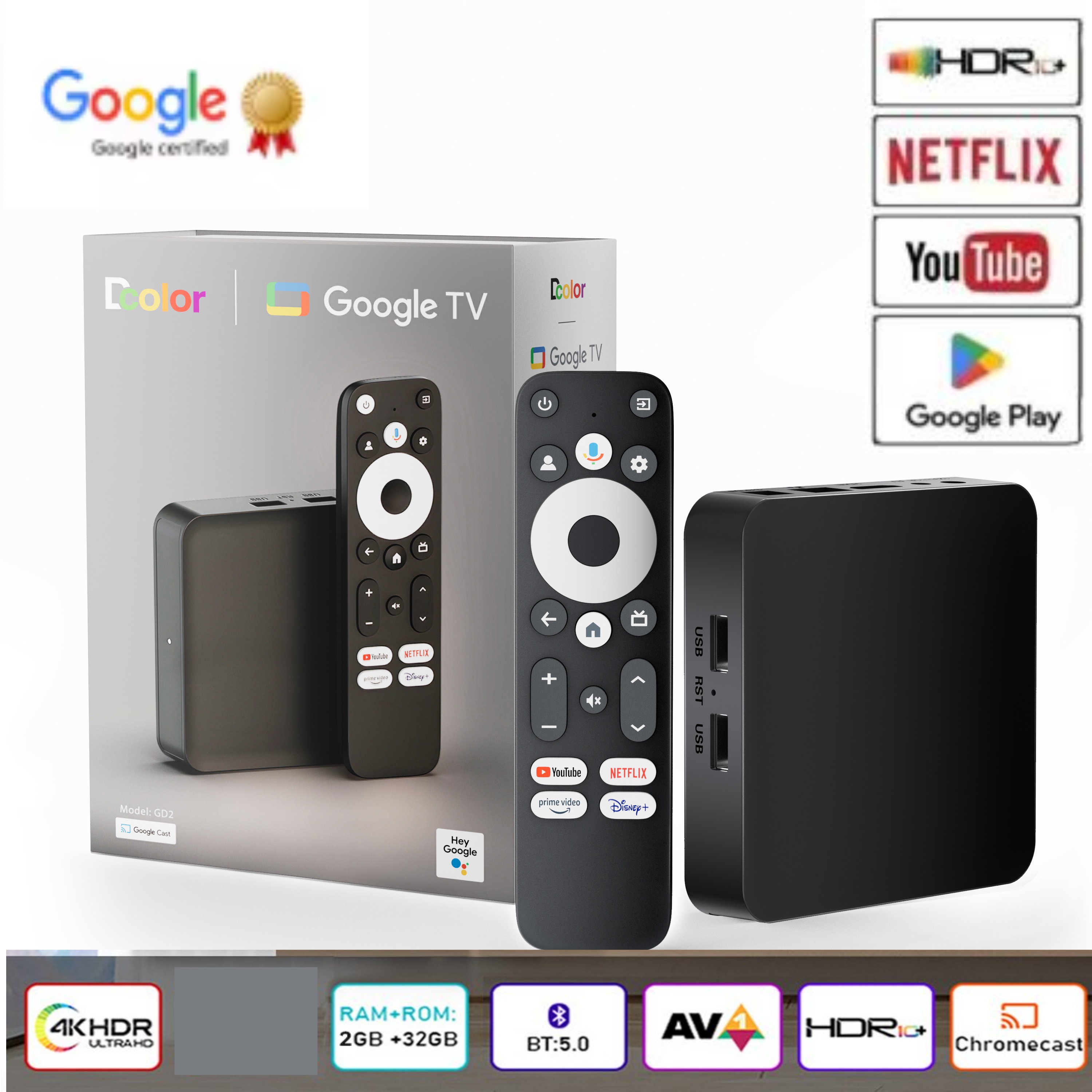 Dcolor GD2 4K Smart Android 12 - Home Cinema Google incelemesi ve fiyatı