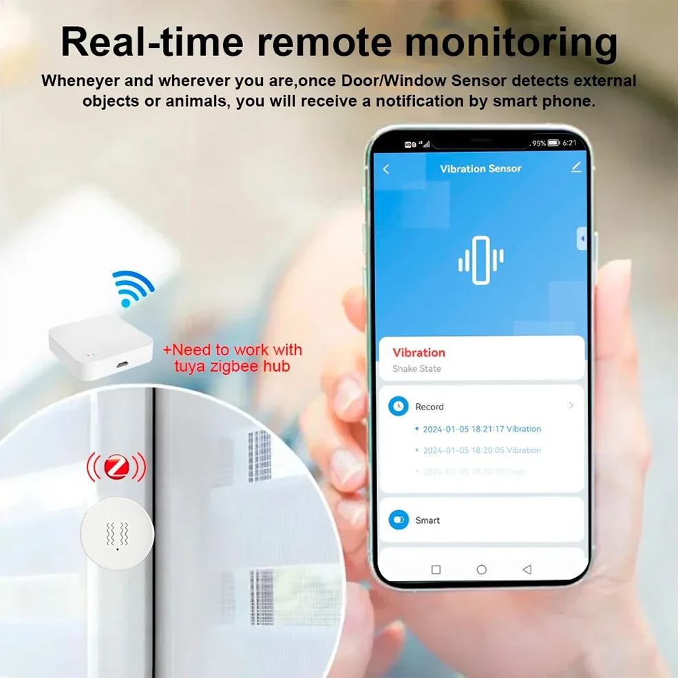 Tuya ZigBee Smart Vibration &  - Home Cinema Alexa incelemesi ve fiyatı