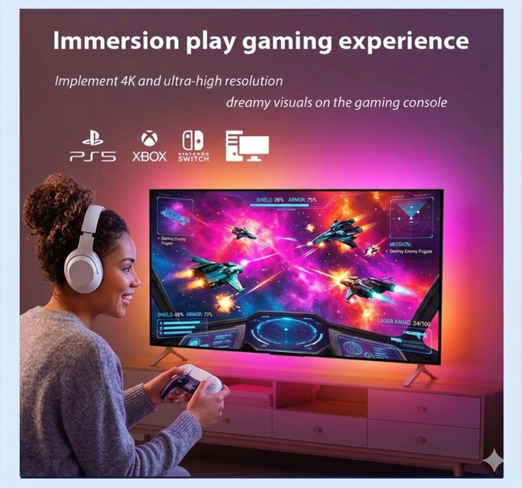 Smart Ambient TV Led Backlight - Home Cinema Google incelemesi ve fiyatı