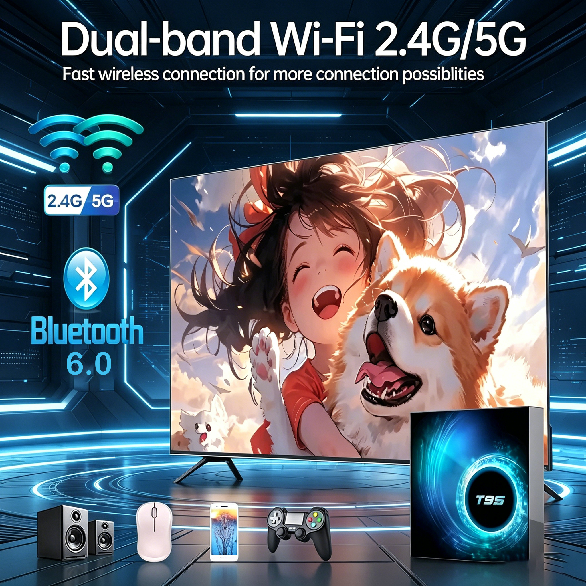 Android16 Smart TV Box T95 8GB - Home Cinema Google incelemesi ve fiyatı