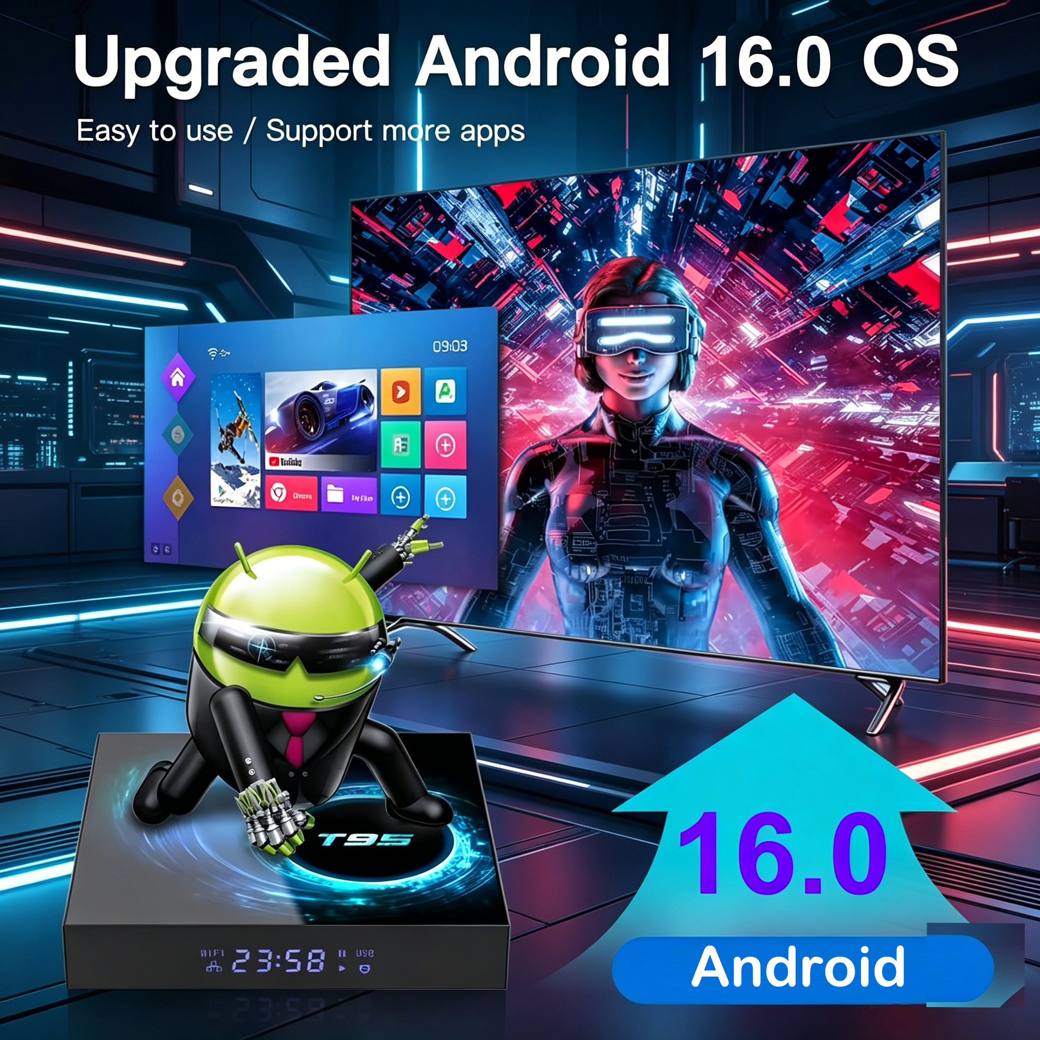 Android16 Smart TV Box T95 8GB - Home Cinema Google incelemesi ve fiyatı