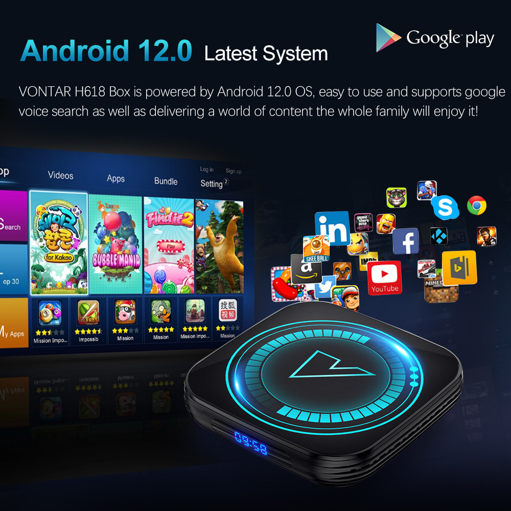 VONTAR H618 Smart TV Box Andro - Home Cinema Google incelemesi ve fiyatı