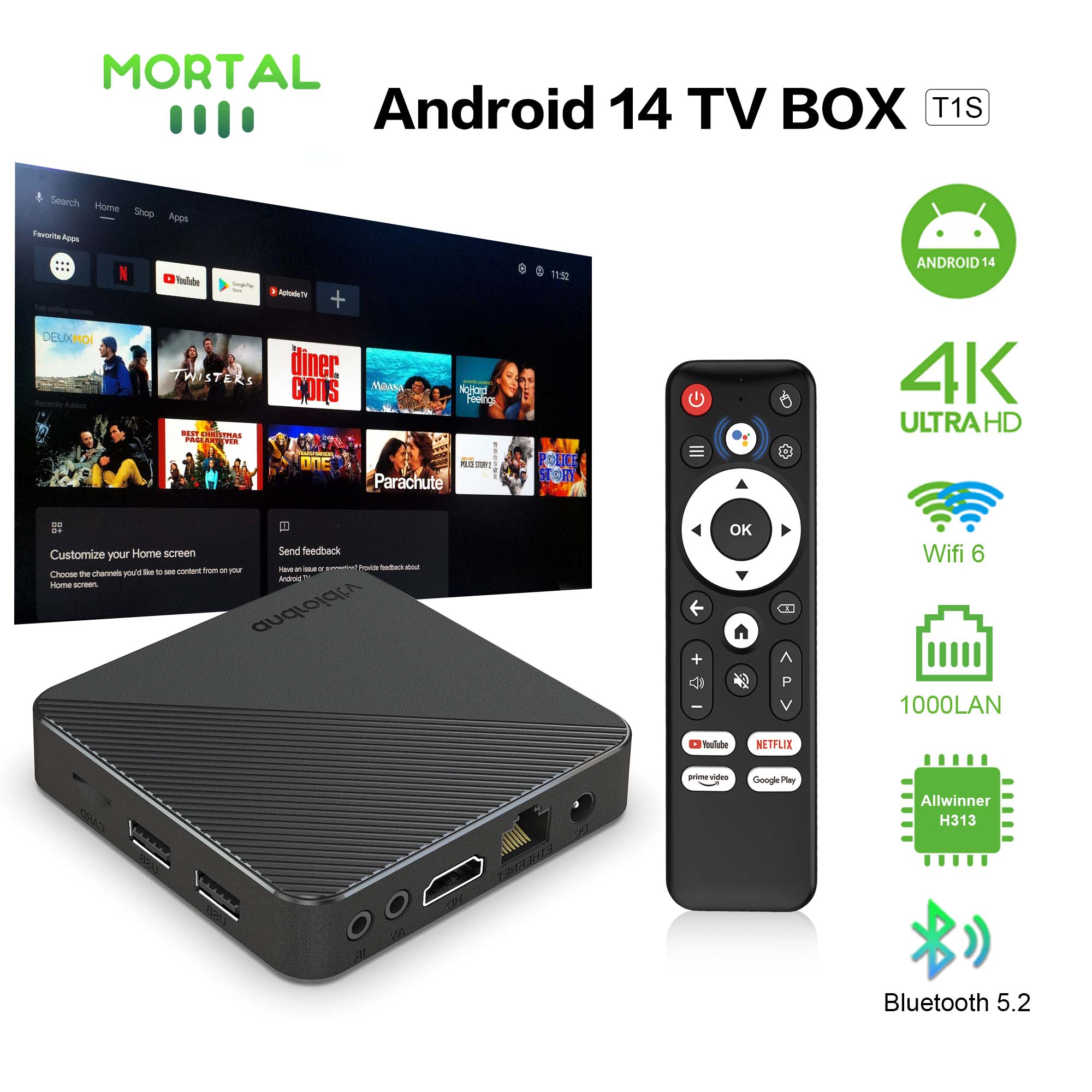 Android14 TV Box Smart Home th - Home Cinema Google incelemesi ve fiyatı