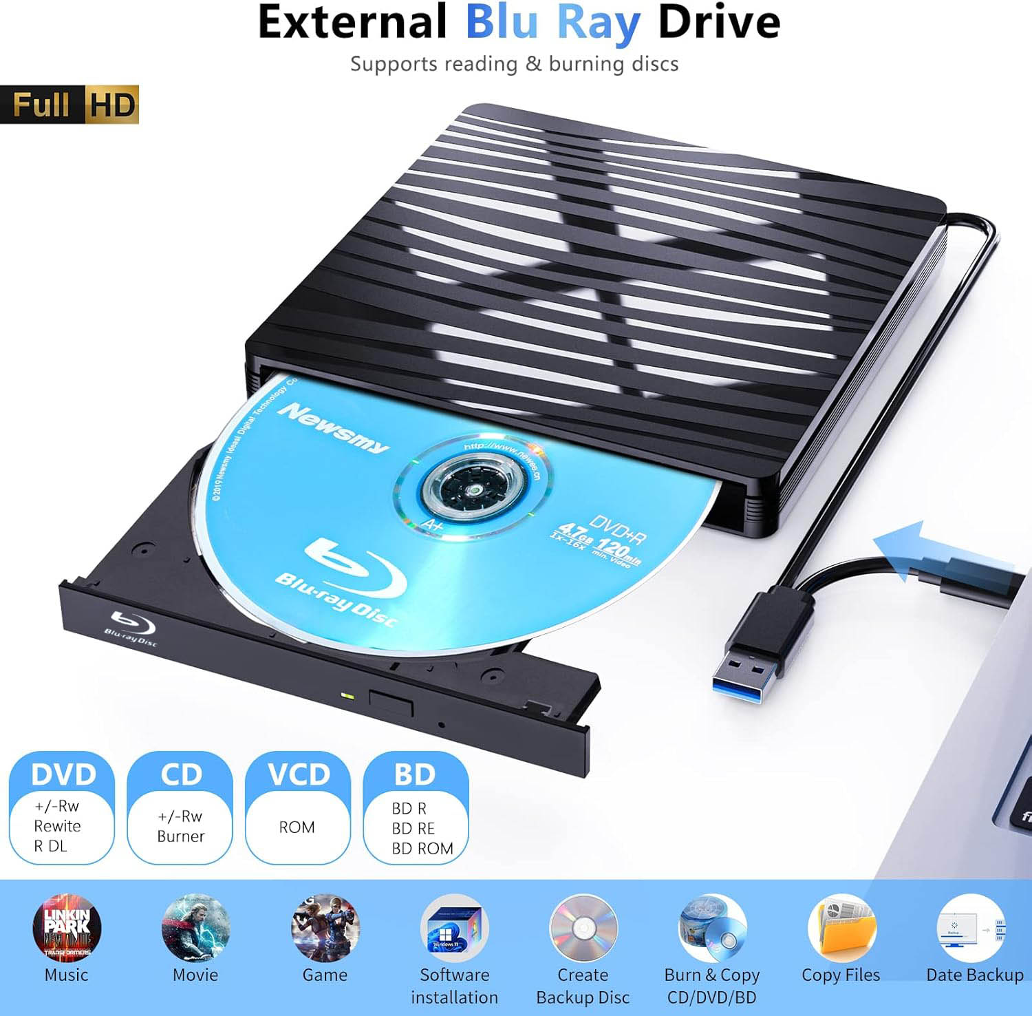 USB3.0 External Blu-ray Optica - Blu Ray Disc Player incelemesi ve fiyatı